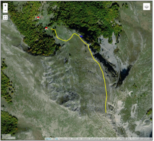 CAI 104A (Rifugi di Fonte La Vena, Monte Morrone), anteprima miniatura mappa satellitare