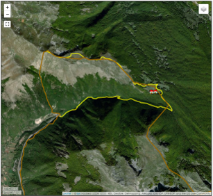 CAI 104C (Valle Amara, Rifugi Prato San Rocco, Monte San Rocco, Monte Cava), anteprima miniatura mappa satellitare