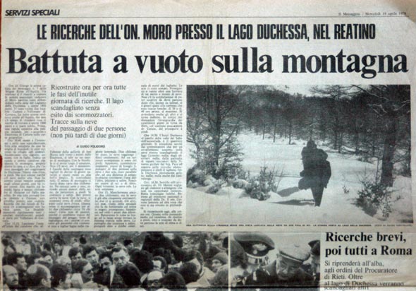 Aldo Moro 1978 ed il Lago della Duchessa, dal quotidiano il Messaggero:  Foto n.:  6