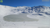 Lago e cime innevatea