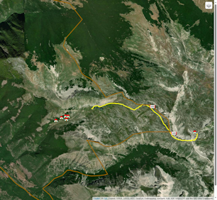 CAI 103 (Lago della Duchessa, Costone Occidentale, Costone Orientale, Rifugio Sebastiani), anteprima miniatura mappa satellitare