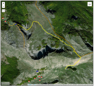 CAI 104B (parte ex 2E) - Rifugi di Fonte La Vena, Sorgente Fonte la Vena, Monte Ginepro, Mercuro Lago della Duchessa), anteprima miniatura mappa satellitare