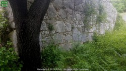 Castelmenardo, mura poligonali alla base del cimitero abbandonato. Ingrandisci Castelmenardo, mura poligonali alla base del vecchio cimitero